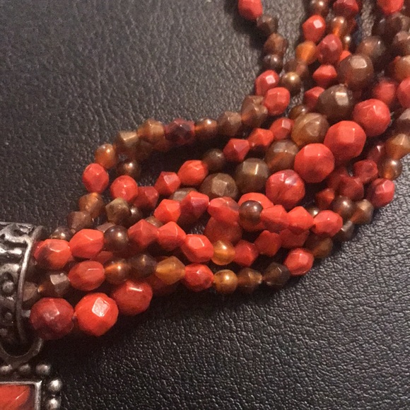 Cross beaded Multi strand necklacen - Picture 3 of 5